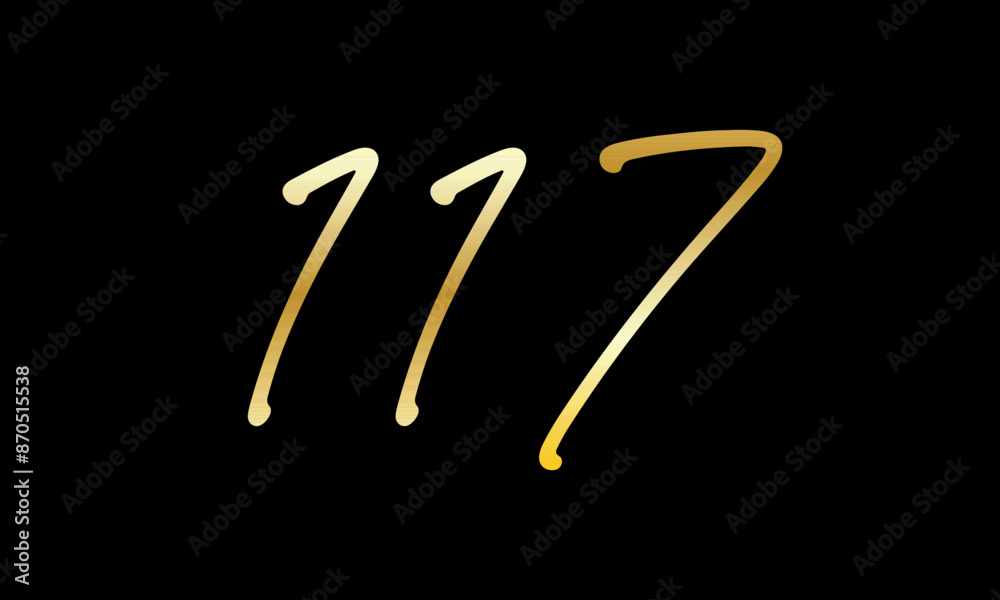  Number Gold Casual Modern Logo