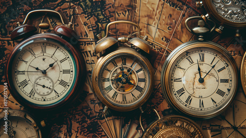 Clocks and calendars composite banner photo