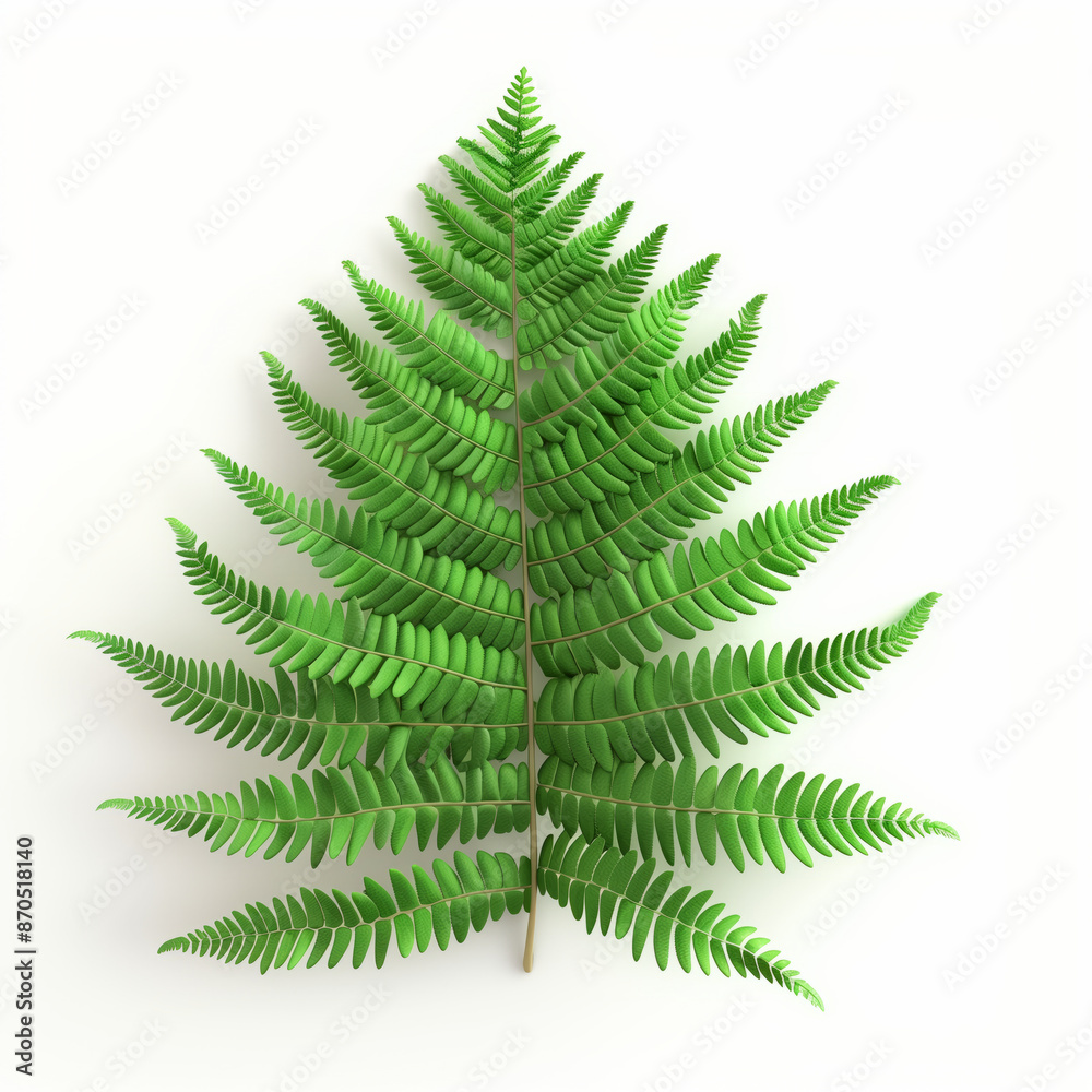 Lush green fern leaves, isolated, on white background Lush green fern leaves, isolated, on white background