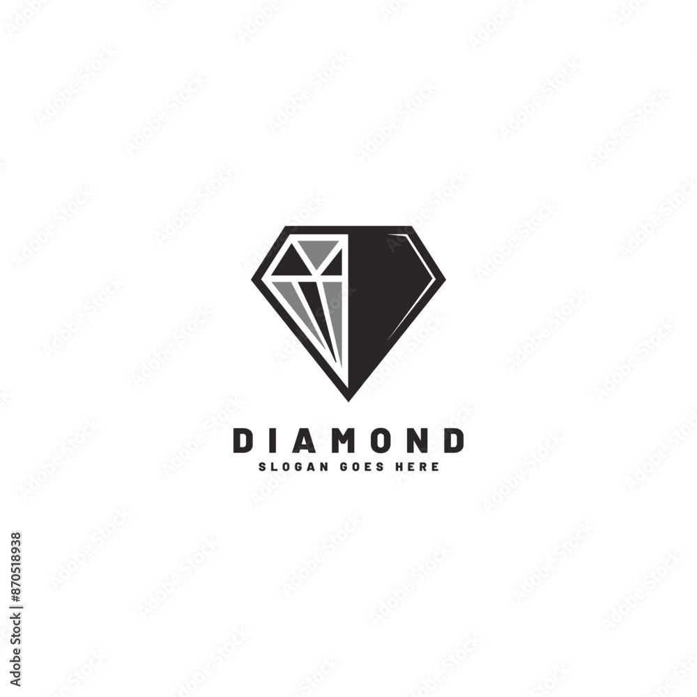 Black Diamond Icon Logo Design for Gem and Jewelry Business
