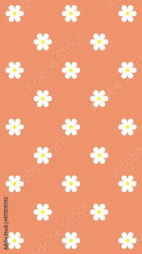 【縦長】レトロな花柄の背景