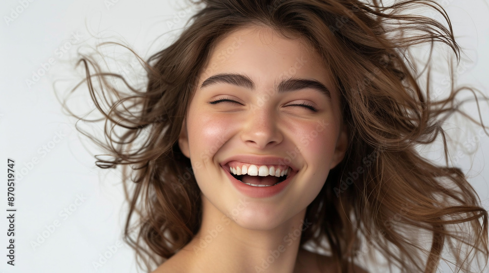 Portrait of a smiling happy woman. Portrait of a smiling happy woman.