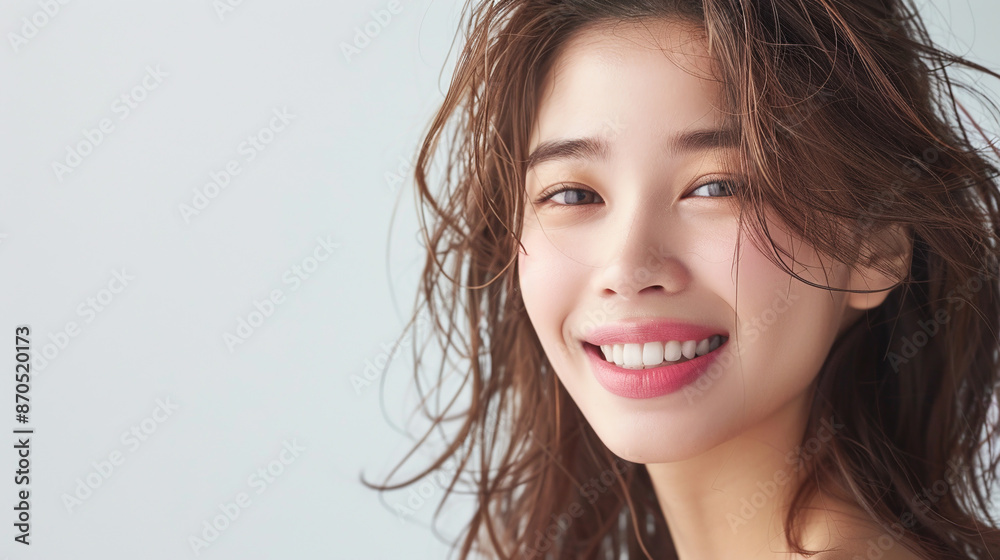 Portrait of asian woman with perfect skin. Portrait of asian woman with perfect skin.