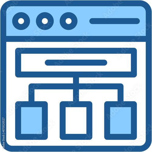 Vector Icon Sitemap, SEO SEM, Hierarchical Structure, Browser, Web