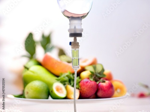 Iv drip vitamin  treatment concept .