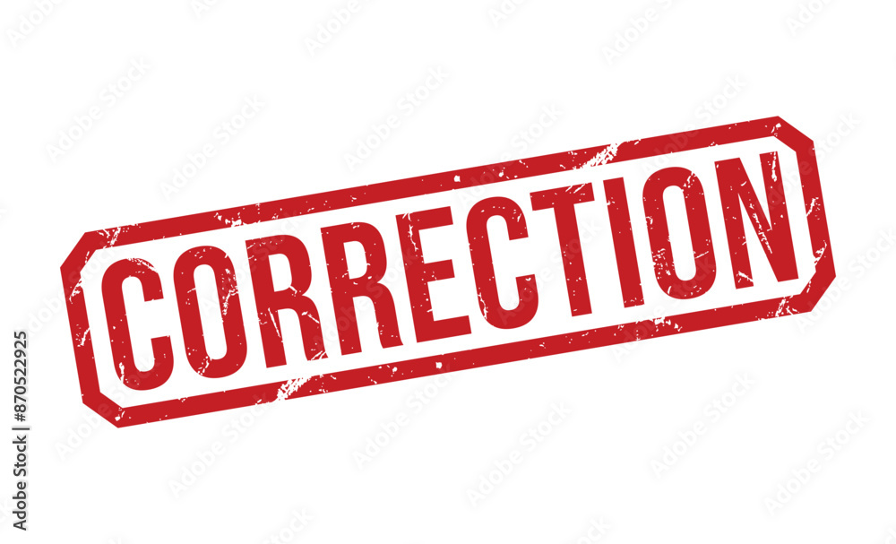 Correction rubber stamp vector illustration on white background Correction rubber stamp vector illustration on white background