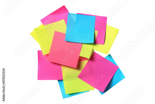 Post it notes isolated on transparent background