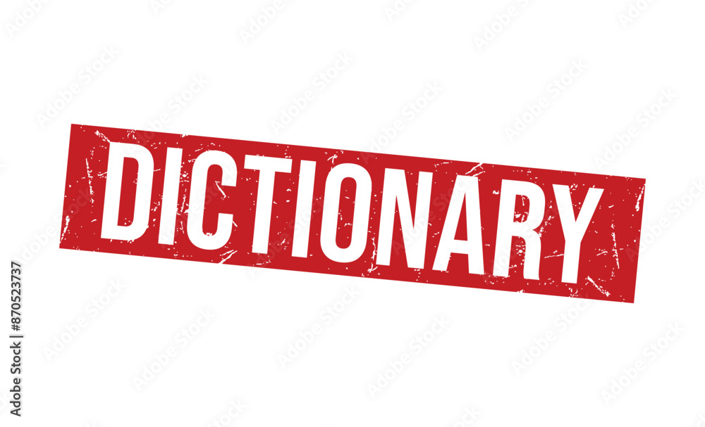 Fototapeta premium Dictionary rubber stamp on white background. Dictionary Stamp.