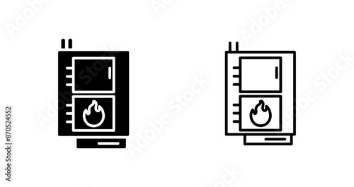 Solid Fuel Boiler Vector Icon