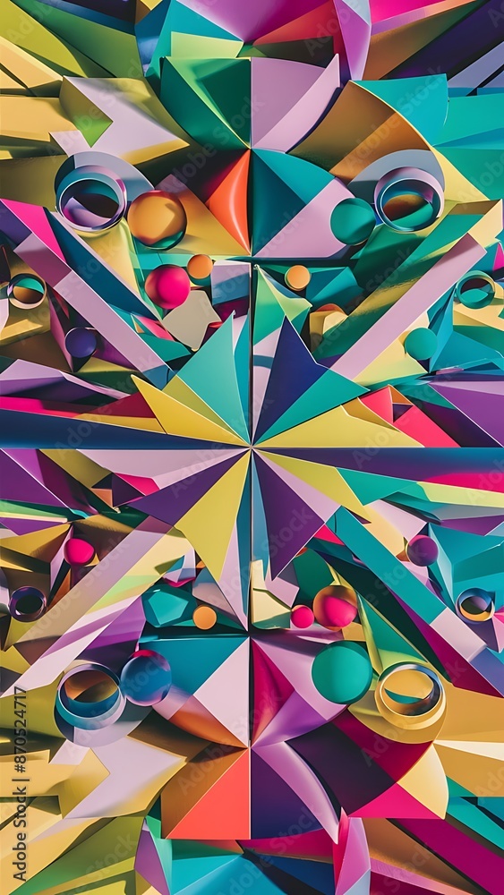 Abstract 2D geometric colorful background Abstract 2D geometric colorful background