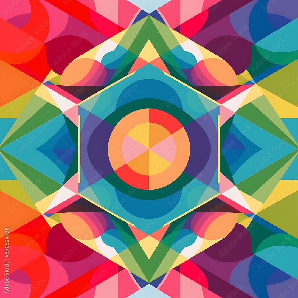 Obraz premium Abstract 2D geometric colorful background