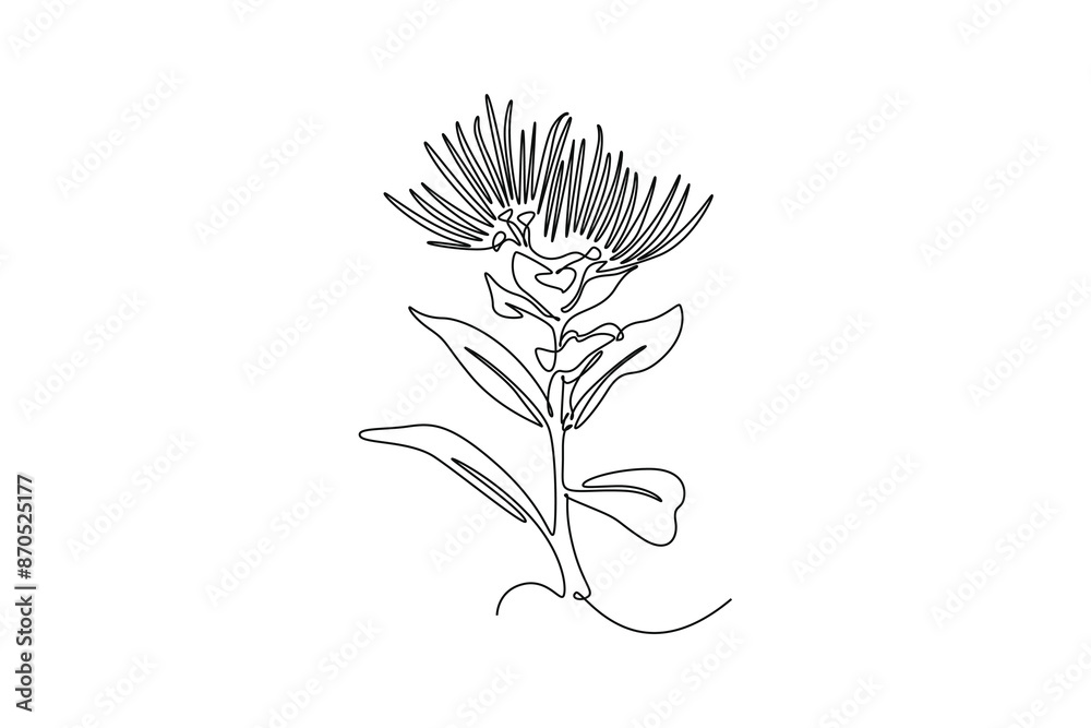Beautiful flower concept. Single line draw design vector graphic illustration. Beautiful flower concept. Single line draw design vector graphic illustration.