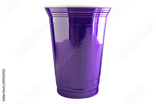 Purple plastic party cup isolated on transparent background