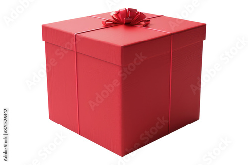 Red gift box isolated on transparent background