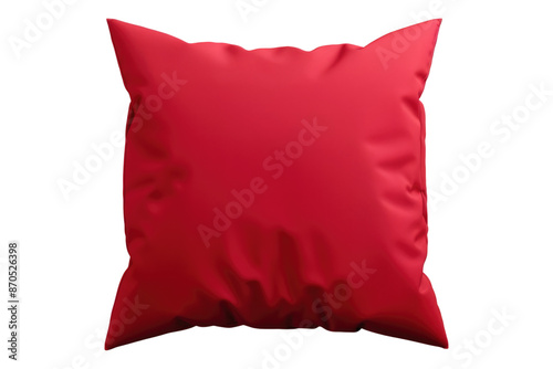 Red pillow isolated on transparent background