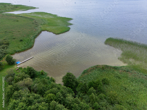 Aerial view of the lake mamry