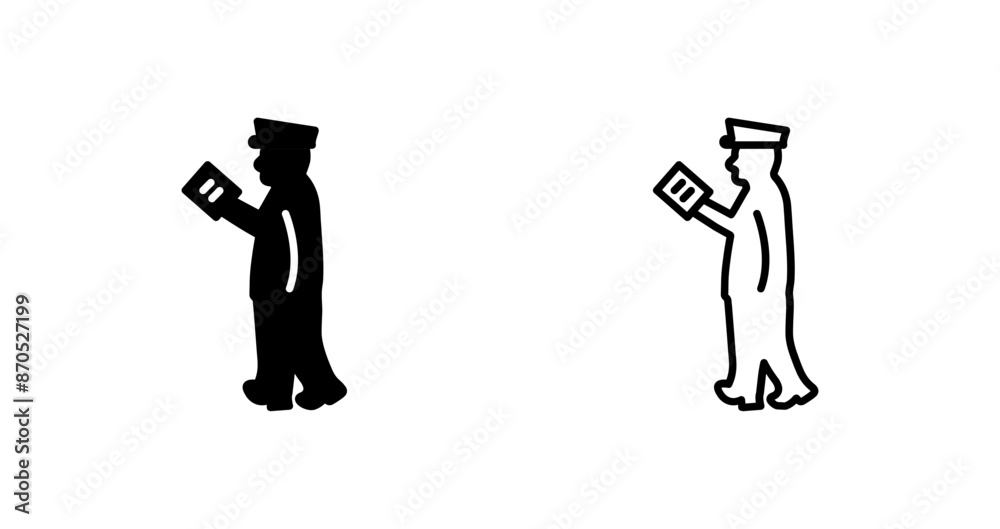 Guard Checking Passport Vector Icon Guard Checking Passport Vector Icon