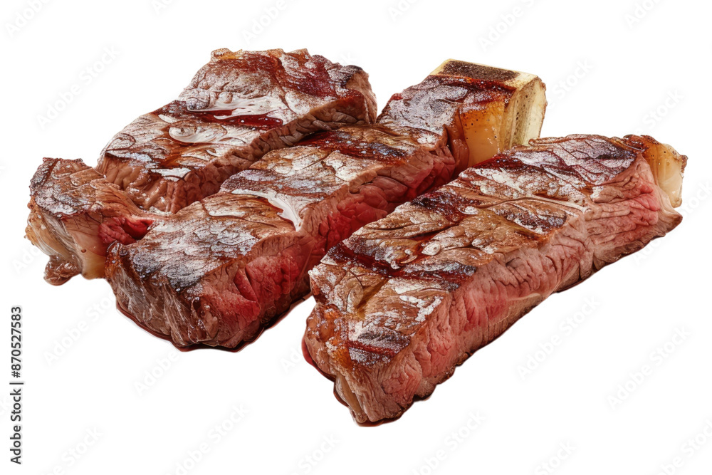 Ribeye steak slices isolated on transparent background Ribeye steak slices isolated on transparent background