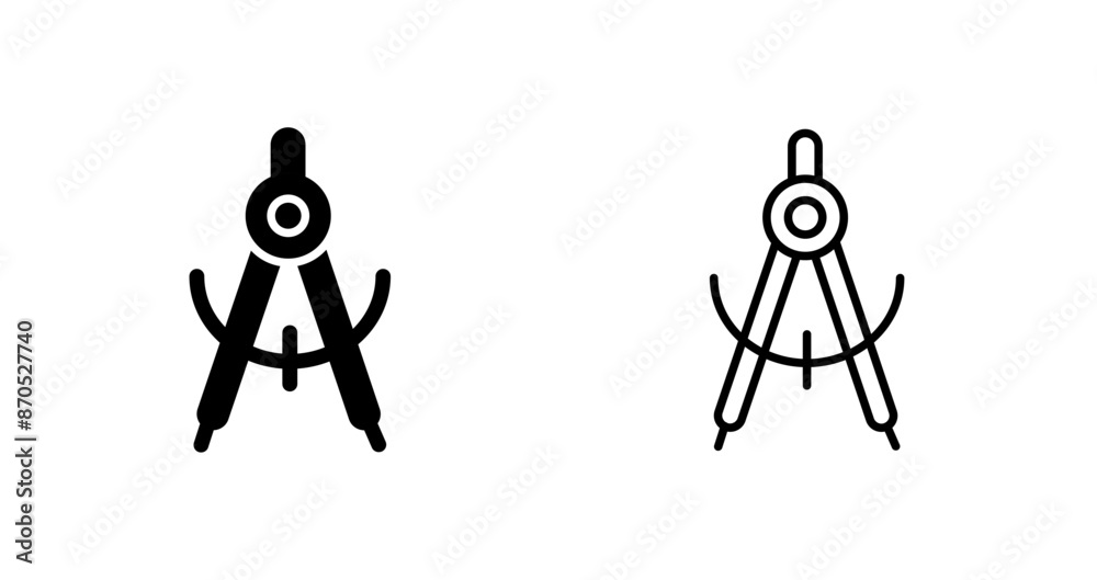 Geometrical Compass Vector Icon Geometrical Compass Vector Icon