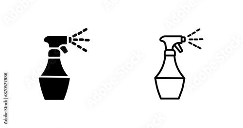 Water Spray Bottle Vector Icon