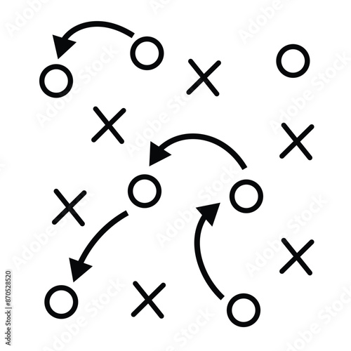 Strategy, football icon. Simple line, outline vector elements of soccer for UI and UX, website or mobile application on white background.