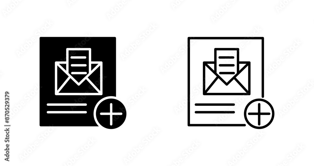 Add Mail Vector Icon Add Mail Vector Icon