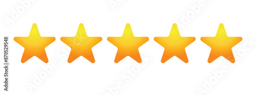 Customer rating feedback concept. Five stars review icon set. For mobile applications