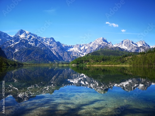 фотографія Reflection in Almsee, Salzkammergut, Austria