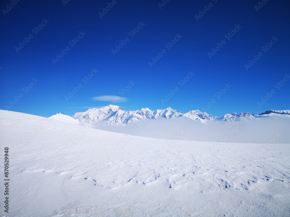 View on the Mont Blanc, French Alps View on the Mont Blanc, French Alps