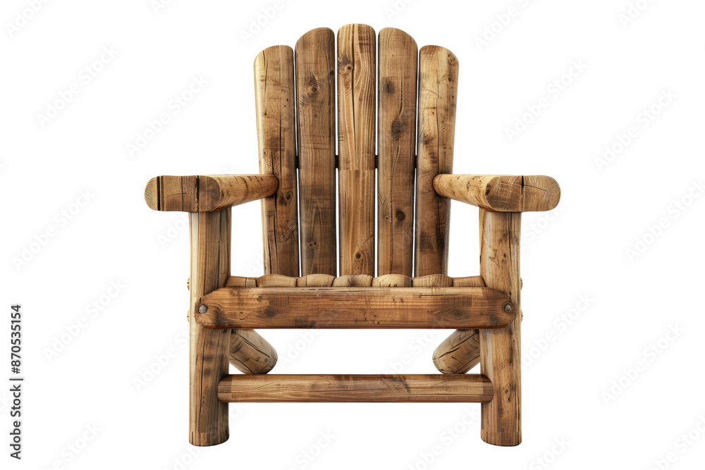 Fototapeta premium Wooden chair isolated on transparent background