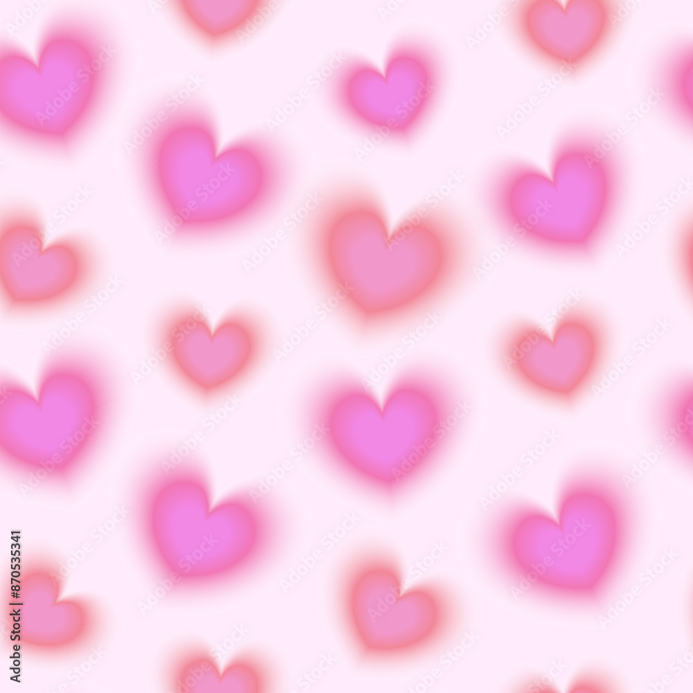 Y2K aesthetic seamless pattern with blurred hearts. Trendy abstract gradient background. Y2K aesthetic seamless pattern with blurred hearts. Trendy abstract gradient background.