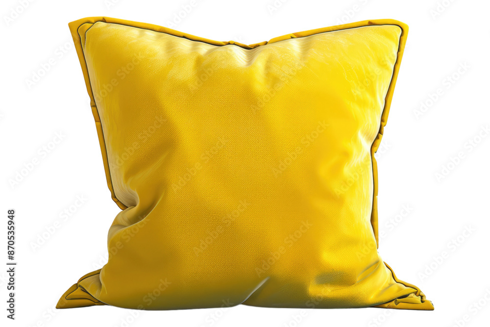 Yellow pillow isolated on transparent background Yellow pillow isolated on transparent background
