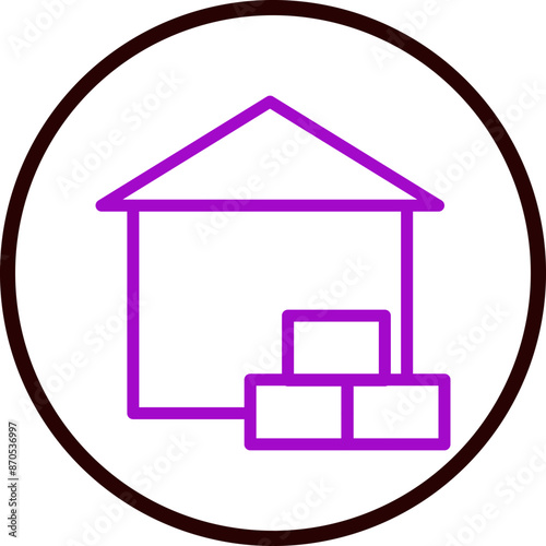 Warehouse Vector Line Purple Circle Black