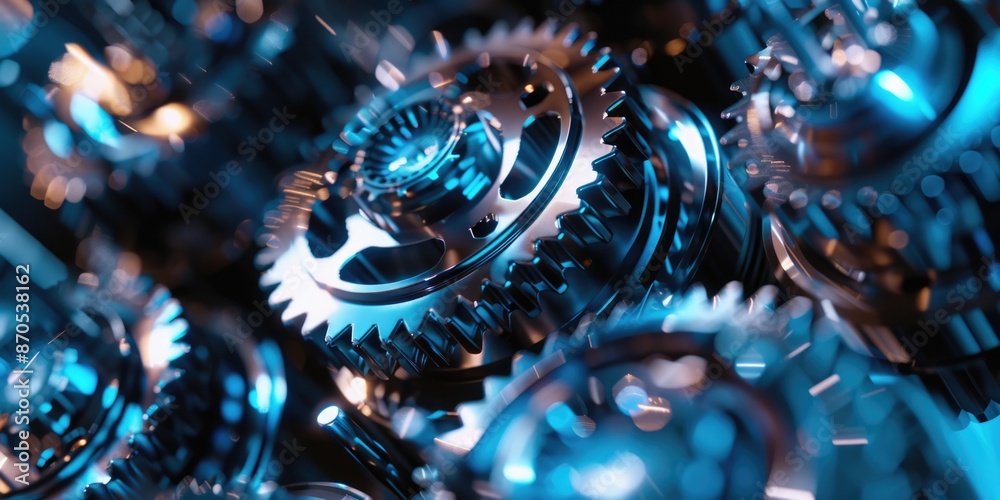 Close-up of mechanical gears