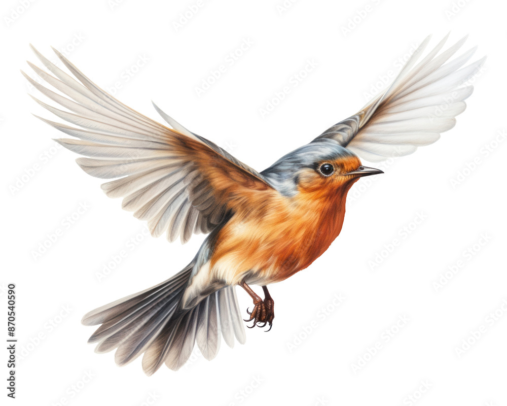 Obraz premium PNG Vibrant bird in flight illustration