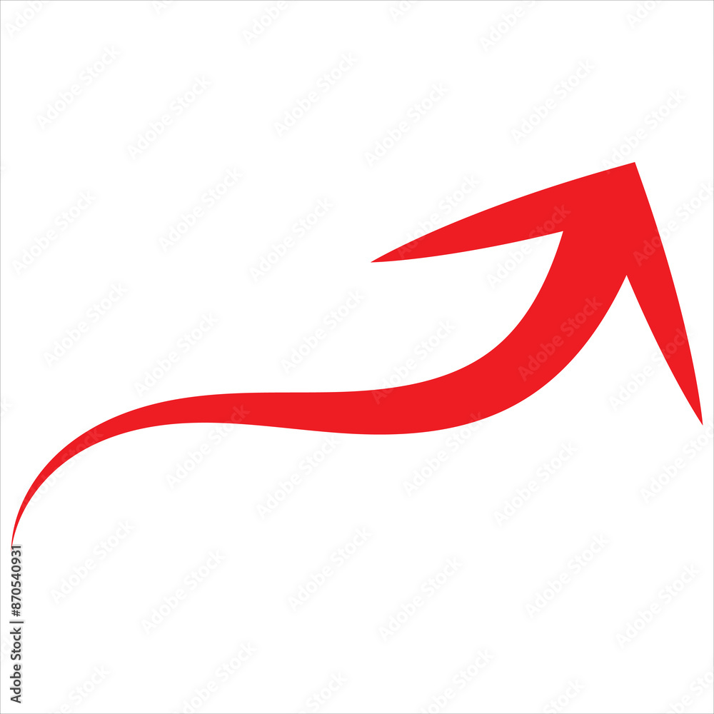 Curly red arrow hand up. Isolated on a white background. vector illustration. EPS 10 Curly red arrow hand up. Isolated on a white background. vector illustration. EPS 10
