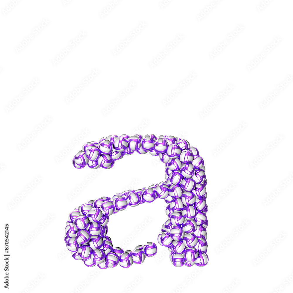 Obraz premium Symbol made of purple volleyballs. letter a