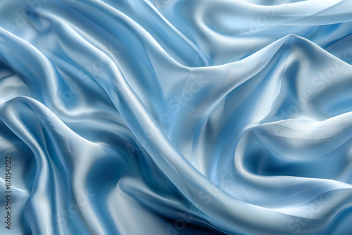 "Flowing Elegance: Blue Abstract Silk Waves"