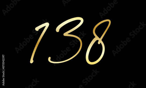  Number Gold Casual Modern Logo