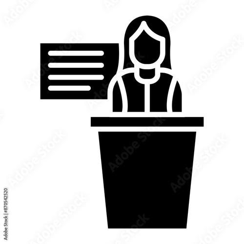 Instructor Female vector icon. Can be used for Business Training iconset.