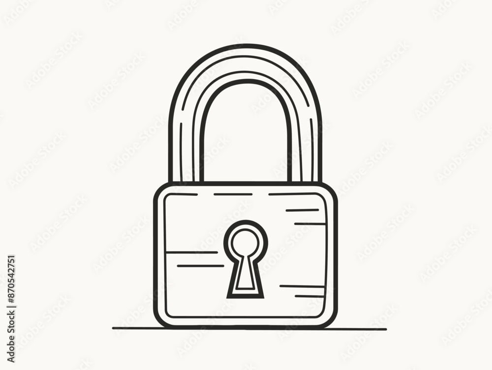 Minimalist Single Line Drawing Depicting Open Padlock: A Metaphor for Potential Security Vulnerabilities Minimalist Single Line Drawing Depicting Open Padlock: A Metaphor for Potential Security Vulnerabilities