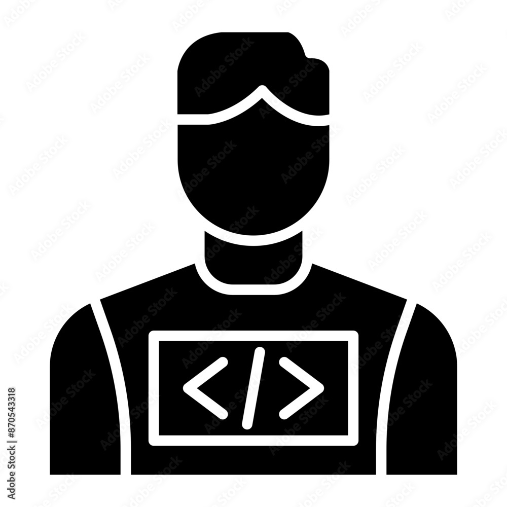 Developer Male vector icon. Can be used for No Code iconset. Developer Male vector icon. Can be used for No Code iconset.