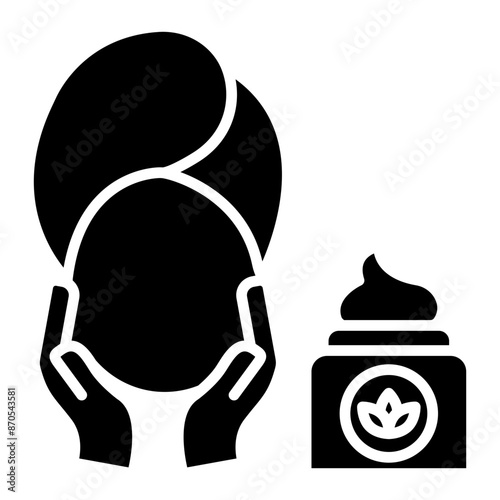 Applying Creme vector icon. Can be used for Skincare iconset.