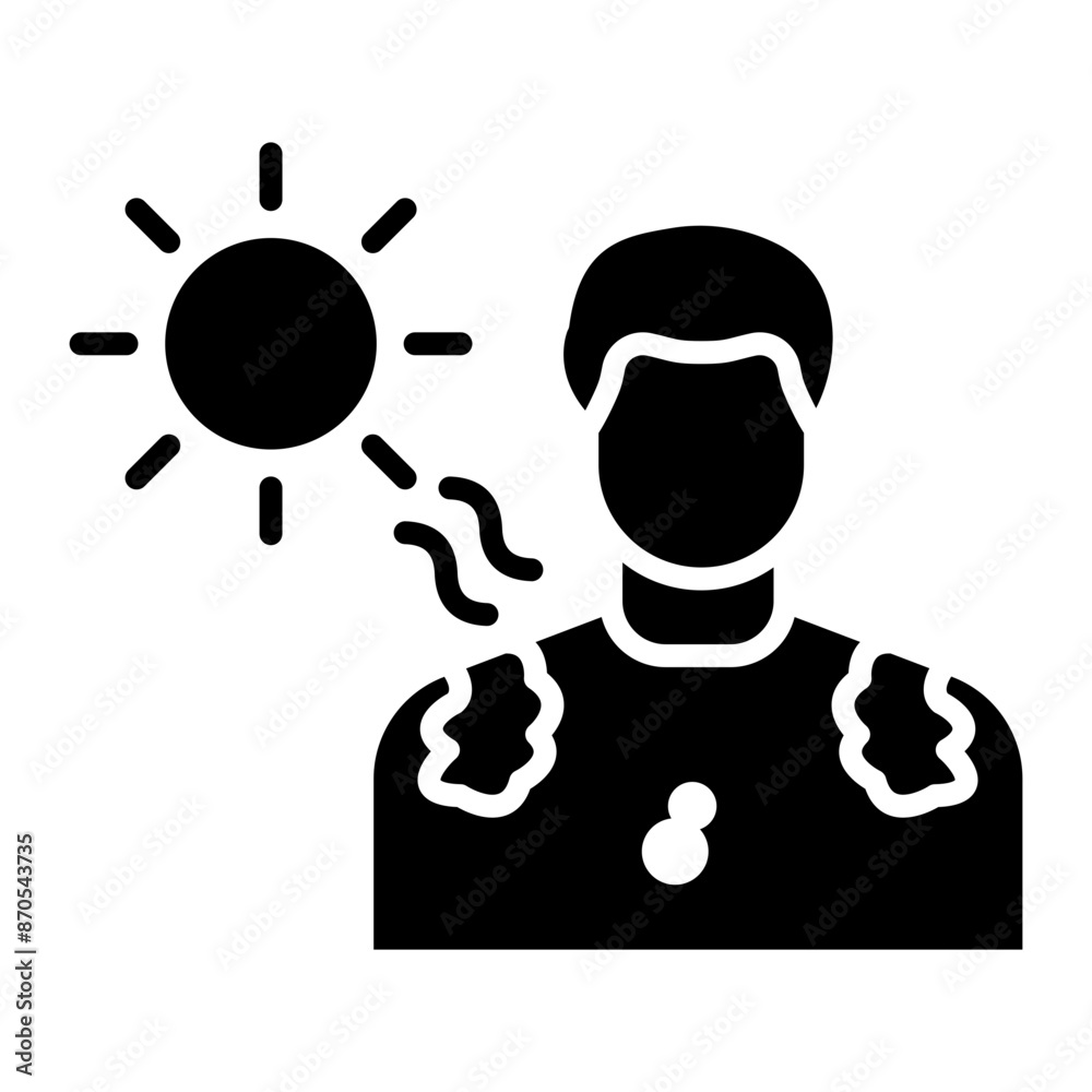 Sunburn vector icon. Can be used for Skincare iconset. Sunburn vector icon. Can be used for Skincare iconset.