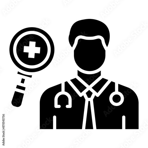 Dermatologist Male vector icon. Can be used for Skincare iconset.