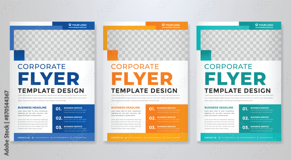 business flyer template with minimalist layout and modern style