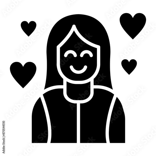Happy Woman vector icon. Can be used for Comfort iconset.