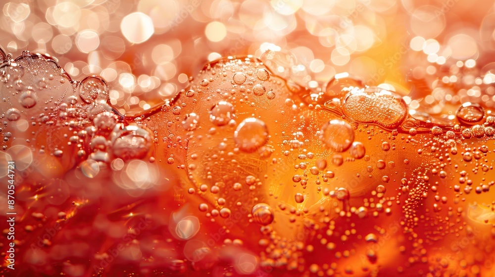 Closeup of Sparkling Orange Liquid Closeup of Sparkling Orange Liquid