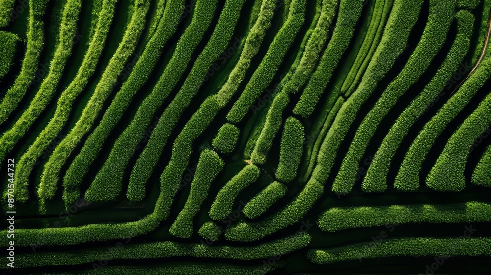 Fototapeta premium Aerial overview of vibrant green farm fields showcasing rural beauty and productivity