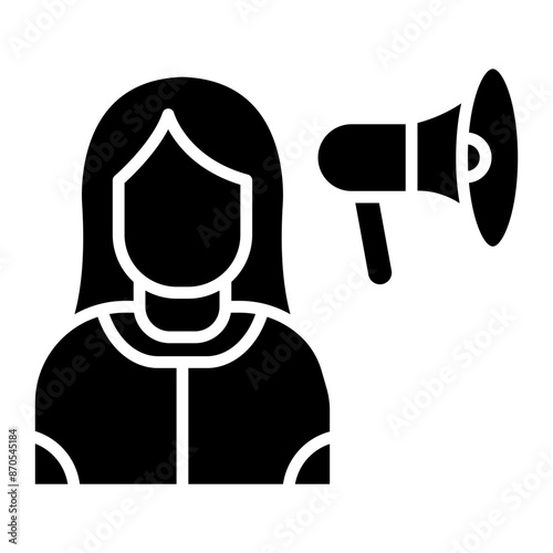 Influencer Female vector icon. Can be used for Home Based Business iconset.